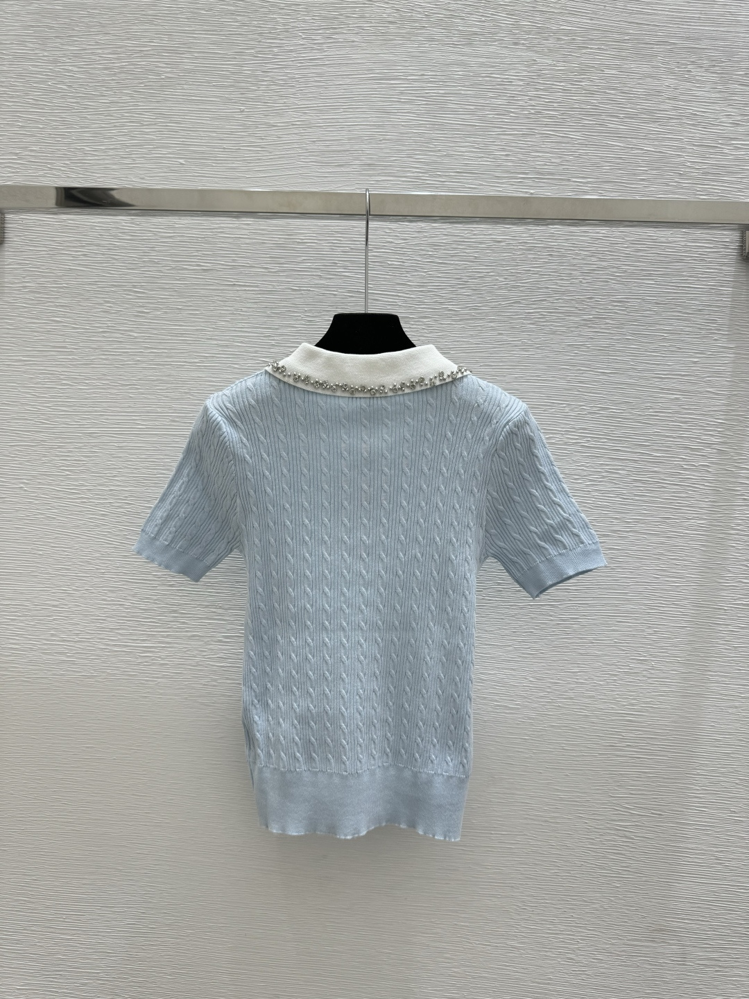 Chrome Hearts CH家 春夏新款 撞色钉珠翻领针织短袖