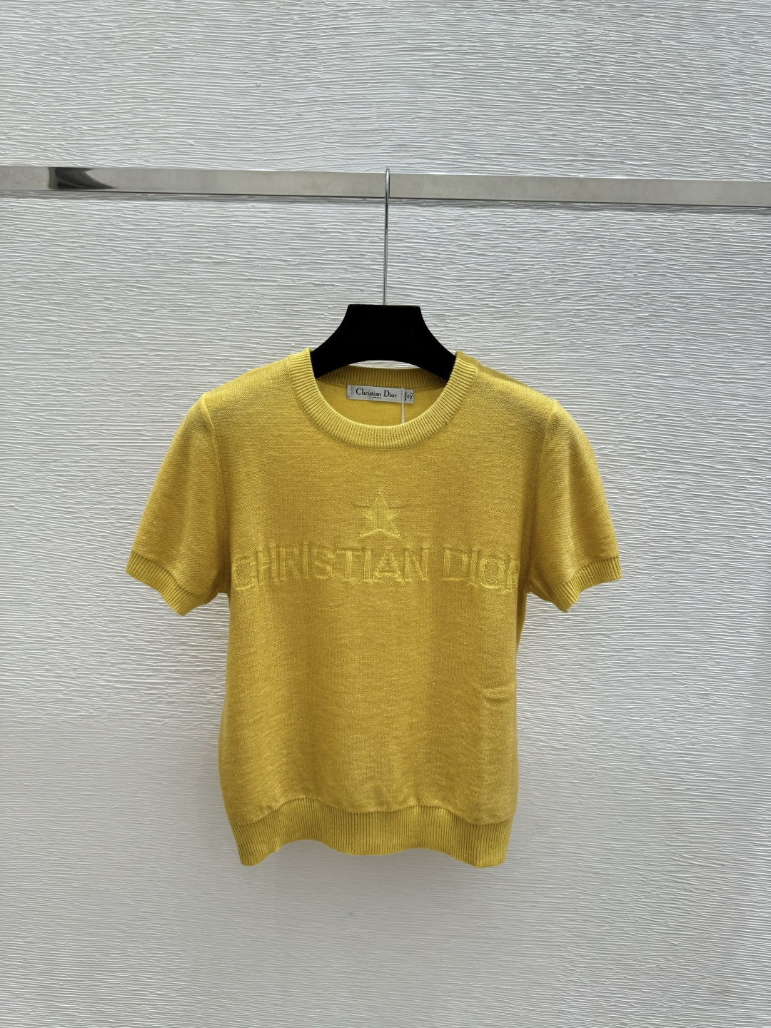 Dior D家 春夏新款 纯色五角星字母圆领针织短袖