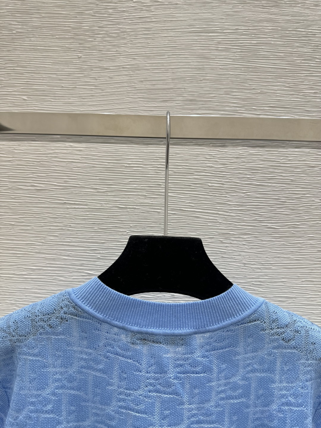 Dior D家 春夏新款 纯色老花字母圆领针织短袖