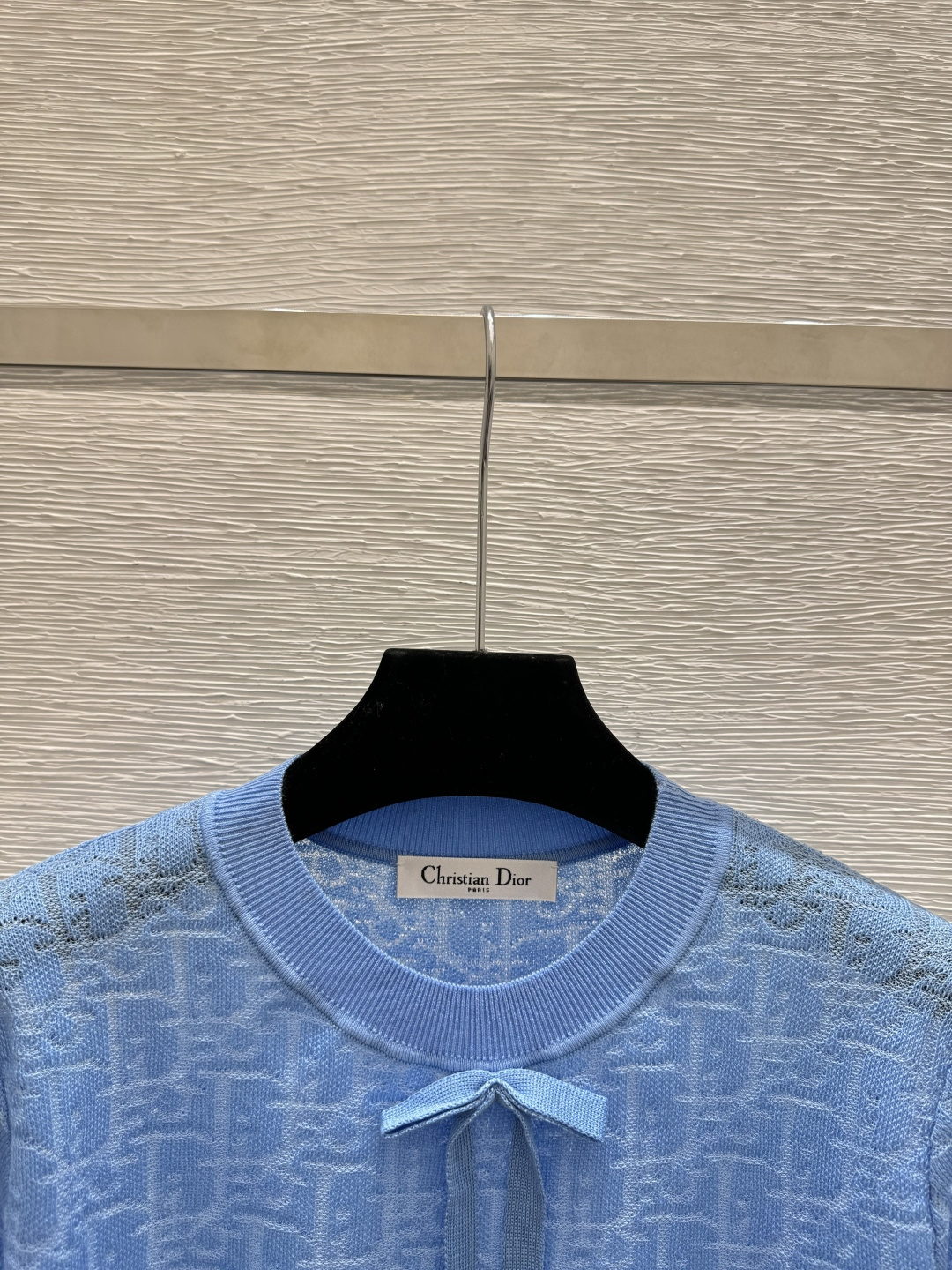 Dior D家 春夏新款 纯色老花字母圆领针织短袖