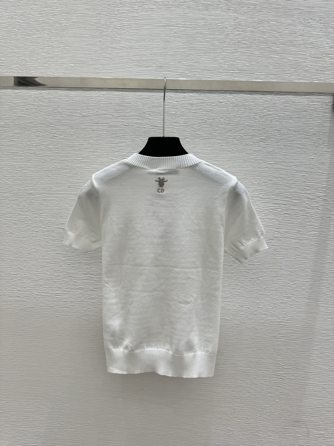 🆕D家🆕 春夏新款 撞色五角星圆领针织短袖颜色：白色 蓝色尺码：36.38.40