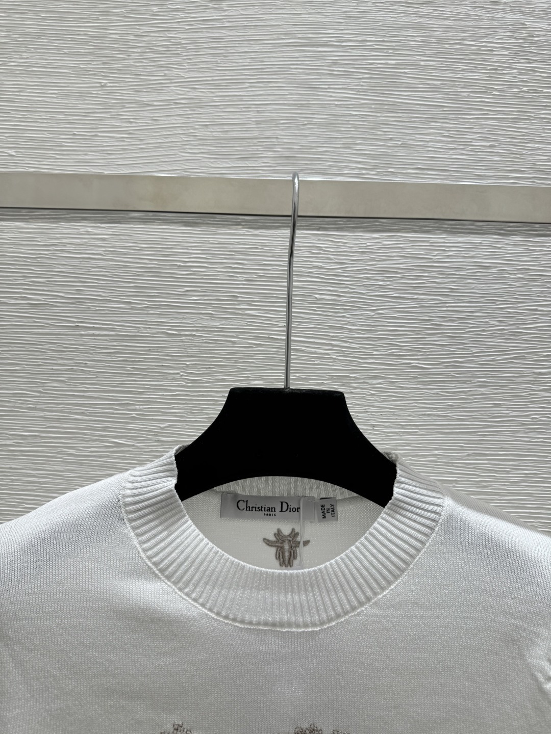 🆕D家🆕 春夏新款 撞色五角星圆领针织短袖颜色：白色 蓝色尺码：36.38.40