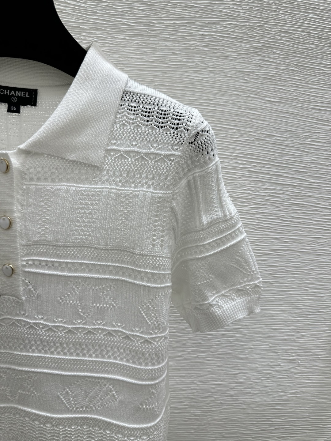Chrome Hearts CH家 春夏新款 纯色简约镂空翻领针织短袖