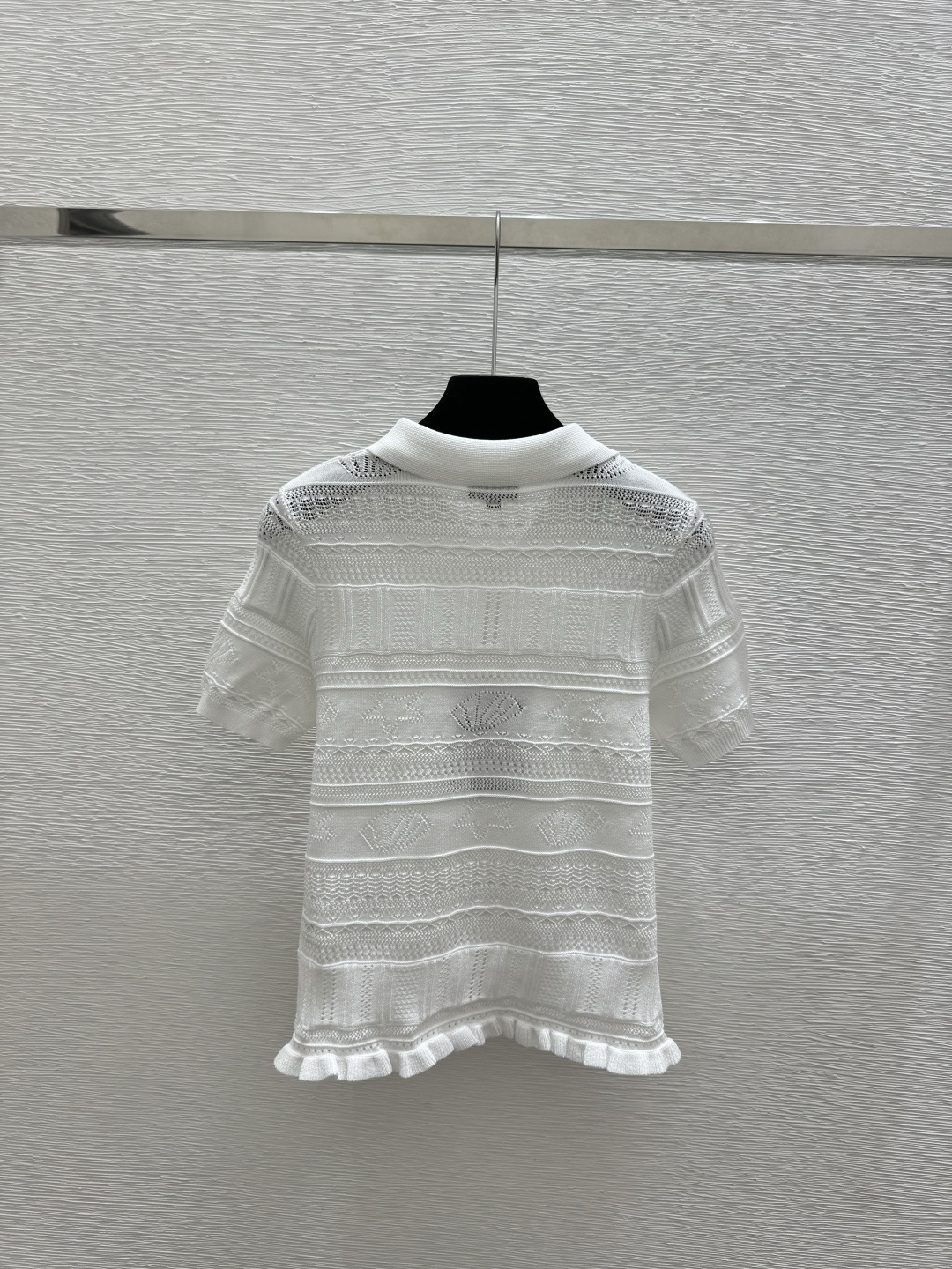 Chrome Hearts CH家 春夏新款 纯色简约镂空翻领针织短袖