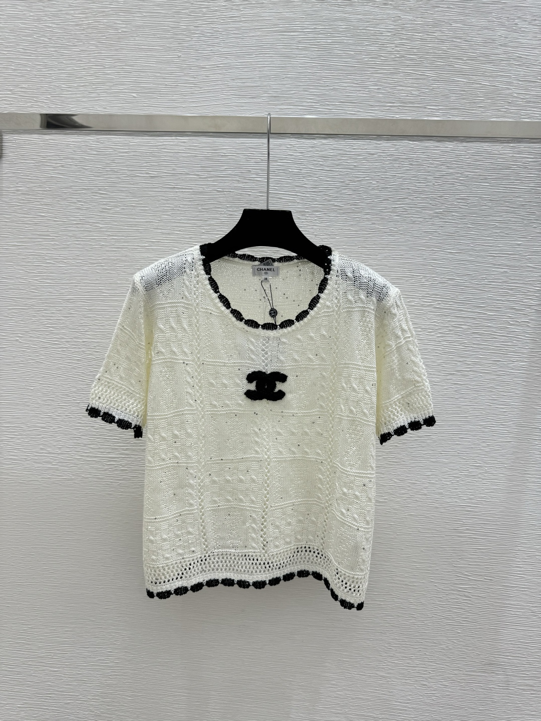 Chrome Hearts CH家 春夏新款 撞色简约镂空圆领针织短袖