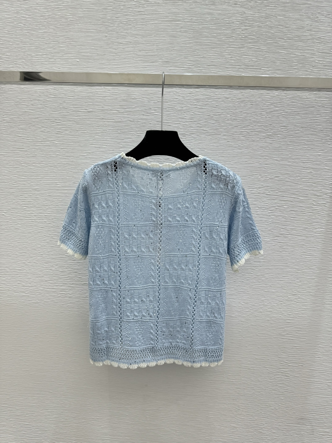 Chrome Hearts CH家 春夏新款 撞色简约镂空圆领针织短袖