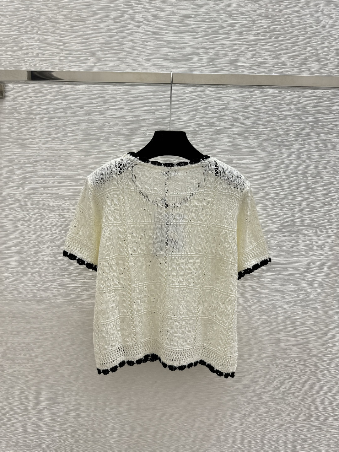 Chrome Hearts CH家 春夏新款 撞色简约镂空圆领针织短袖