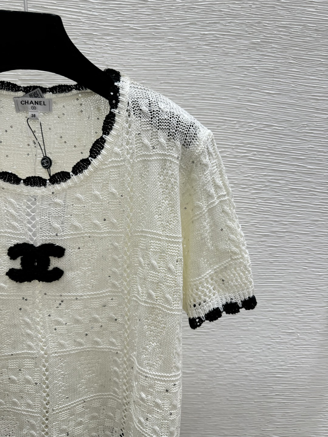 Chrome Hearts CH家 春夏新款 撞色简约镂空圆领针织短袖