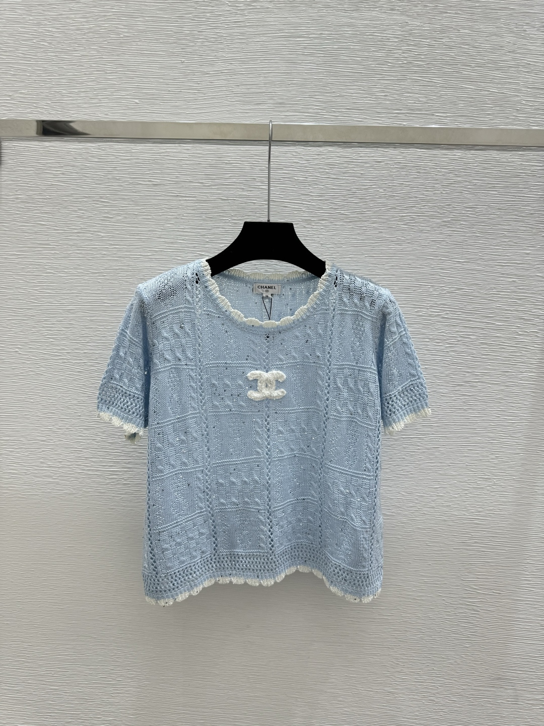 Chrome Hearts CH家 春夏新款 撞色简约镂空圆领针织短袖