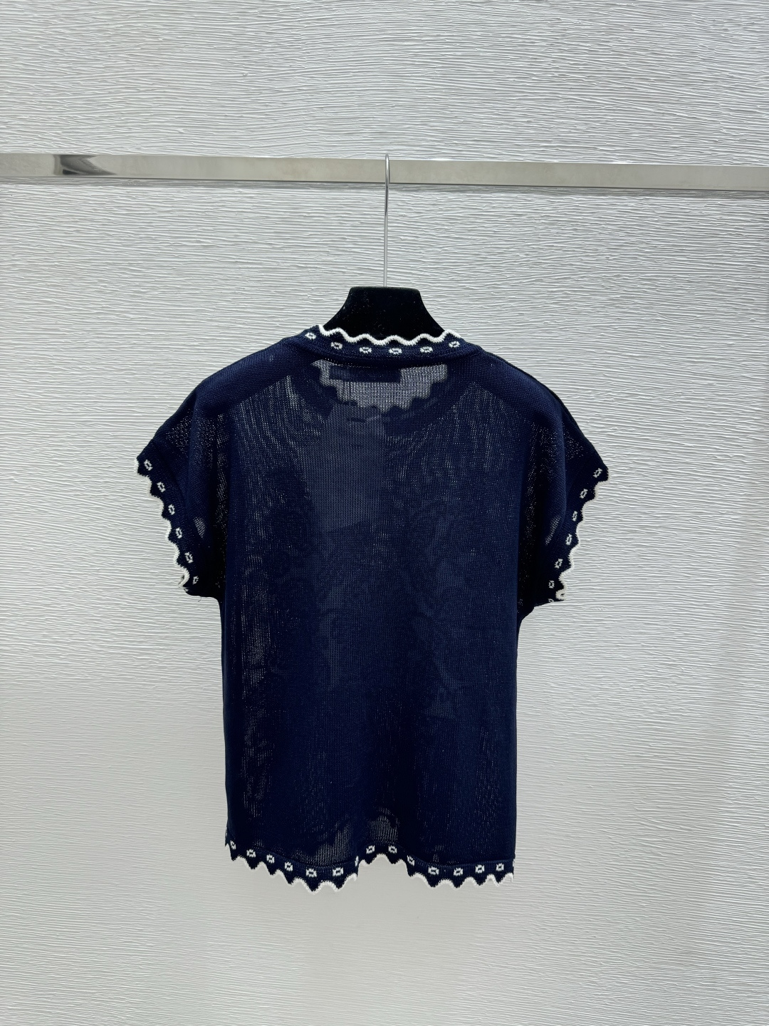 Dior D家 春夏新款 撞色花卉圆领针织短袖