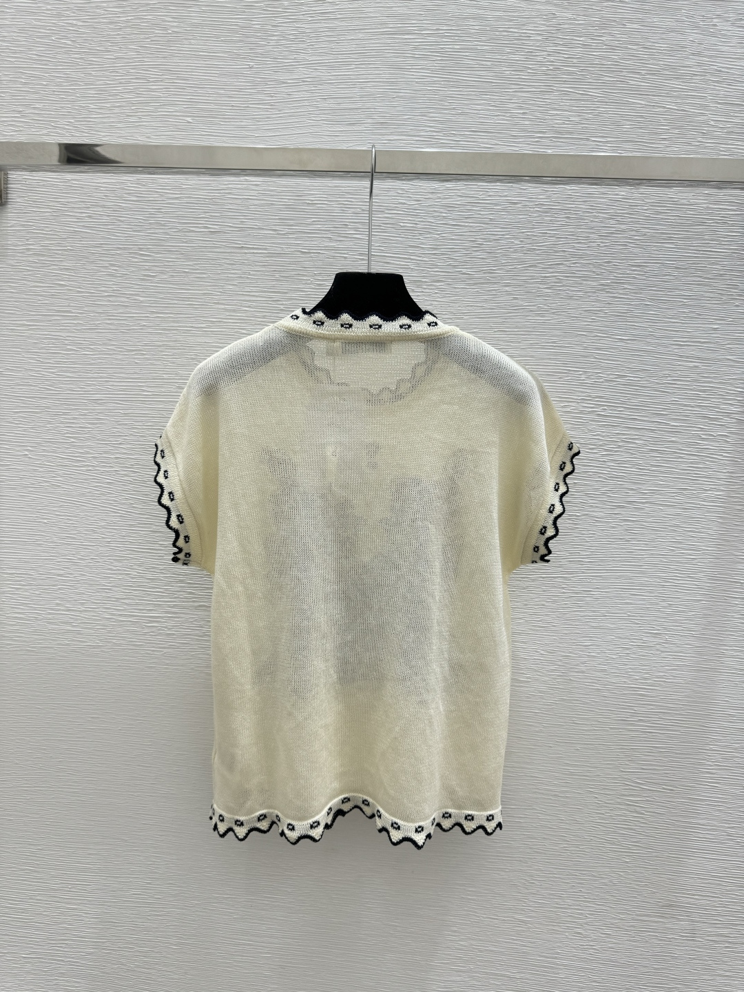 Dior D家 春夏新款 撞色花卉圆领针织短袖