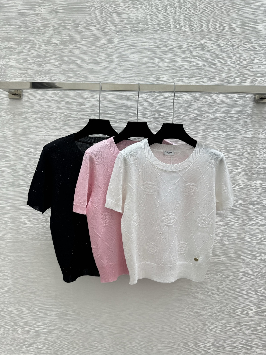 Chrome Hearts CH家 春夏新款 纯色山茶花圆领针织短袖