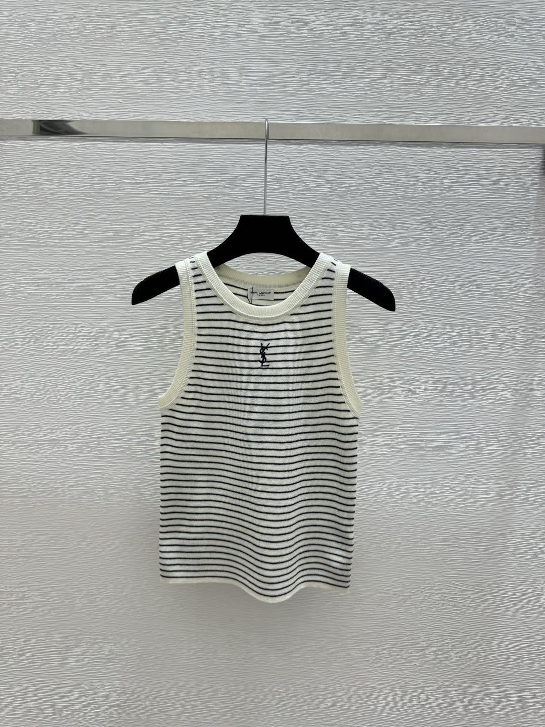 🆕Y家🆕 春夏新款 撞色条纹圆领针织背心颜色：白色 宝蓝 黑色尺码：36.38.40