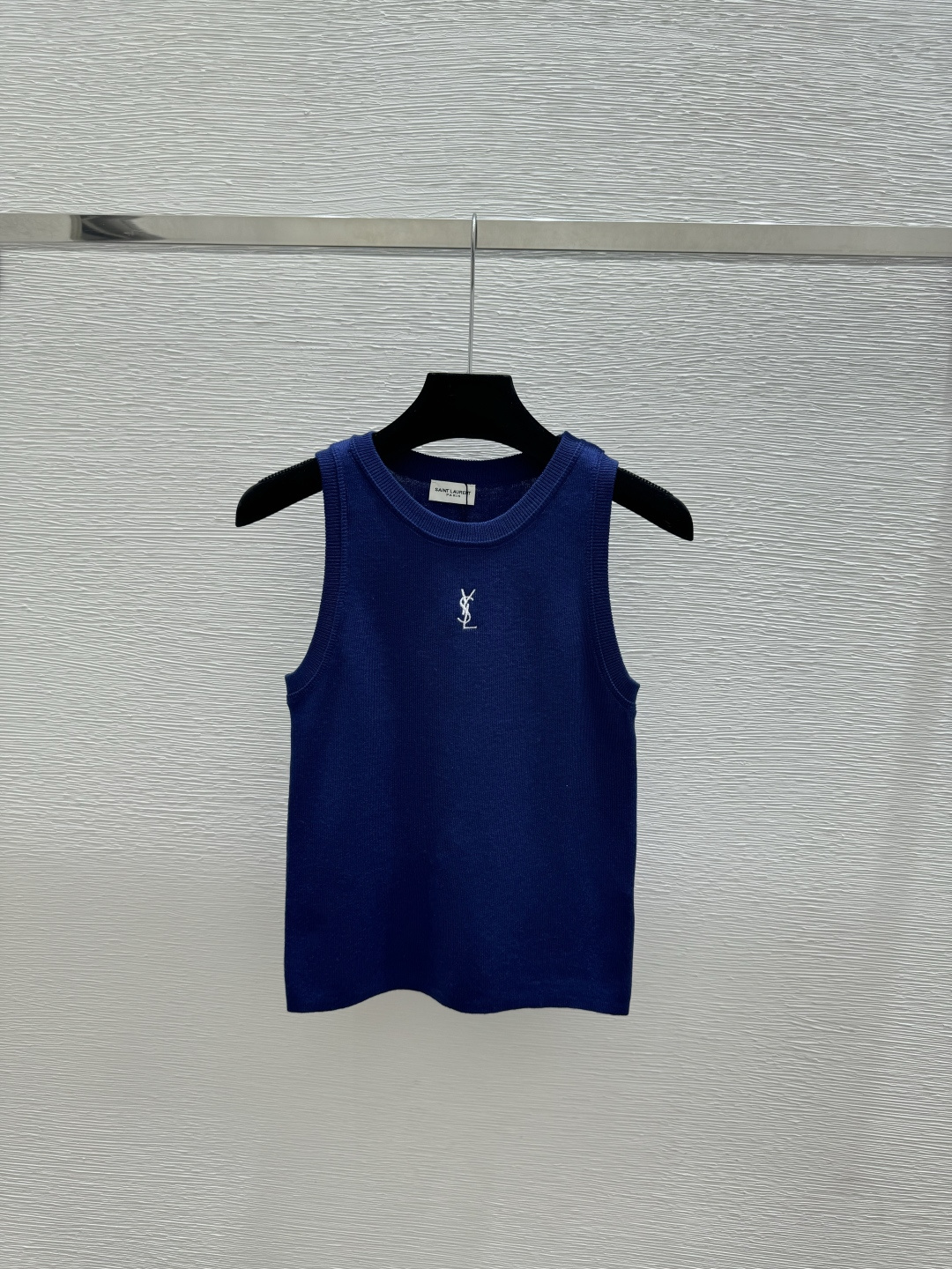 🆕Y家🆕 春夏新款 撞色条纹圆领针织背心颜色：白色 宝蓝 黑色尺码：36.38.40