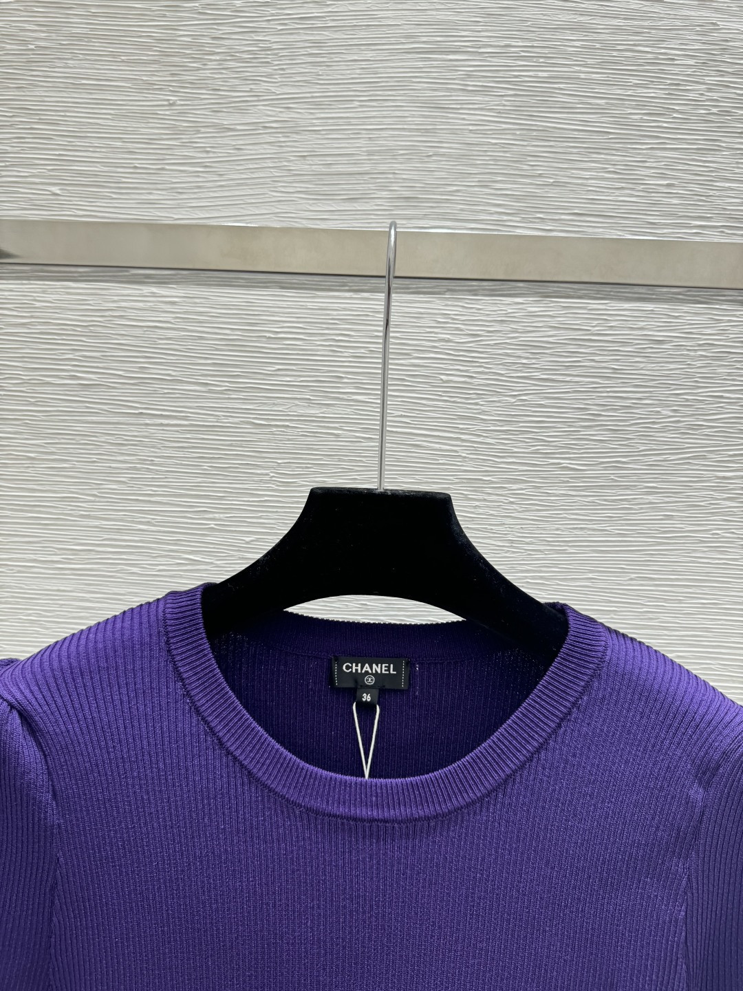 🆕CH家🆕 春夏新款 撞色简约圆领针织短袖裙颜色：紫色 黑色尺码：36.38.40