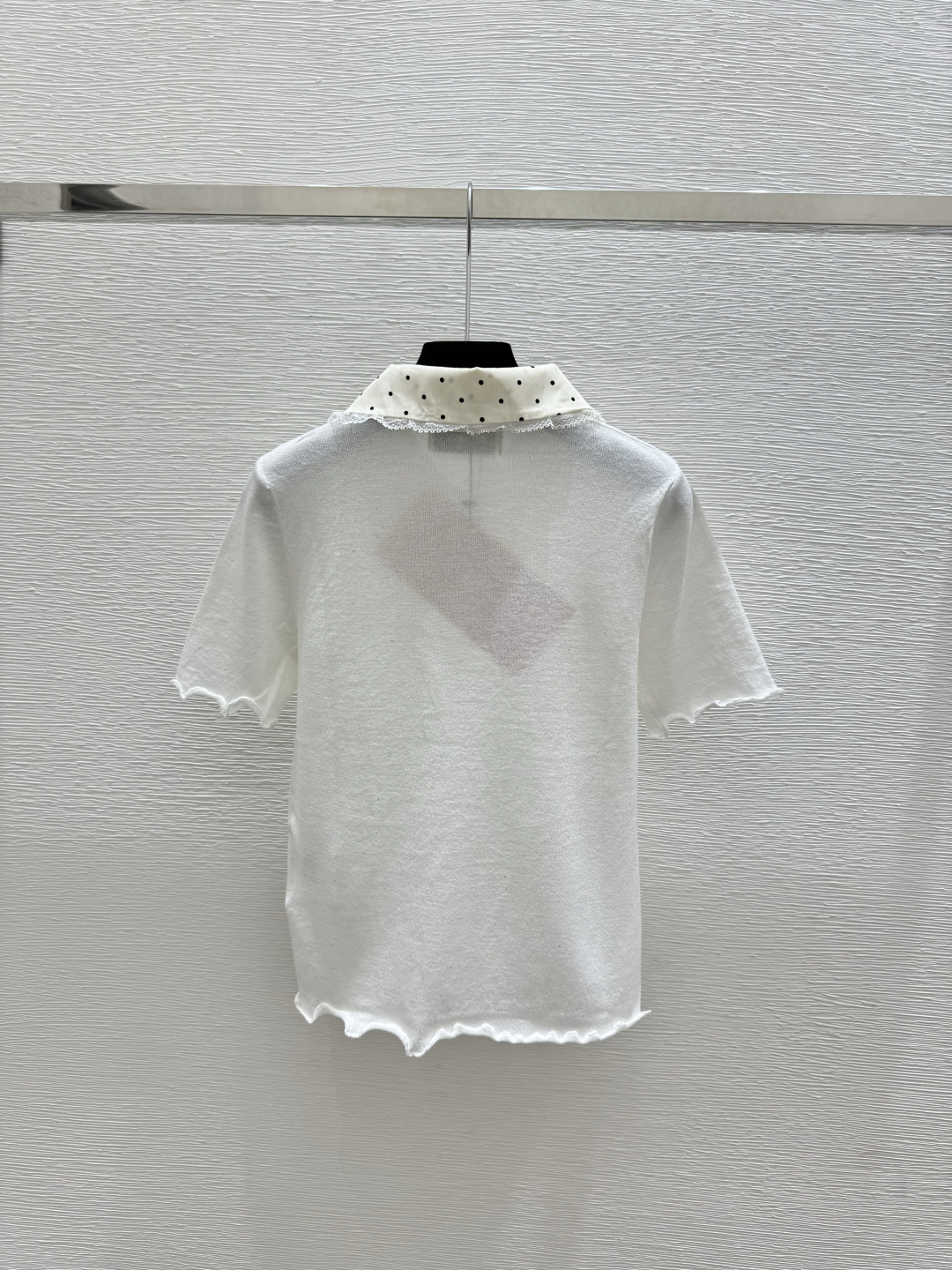 🆕M家🆕 春夏新款 撞色花边翻领简约针织短袖颜色：白色 黄色尺码：36.38.40