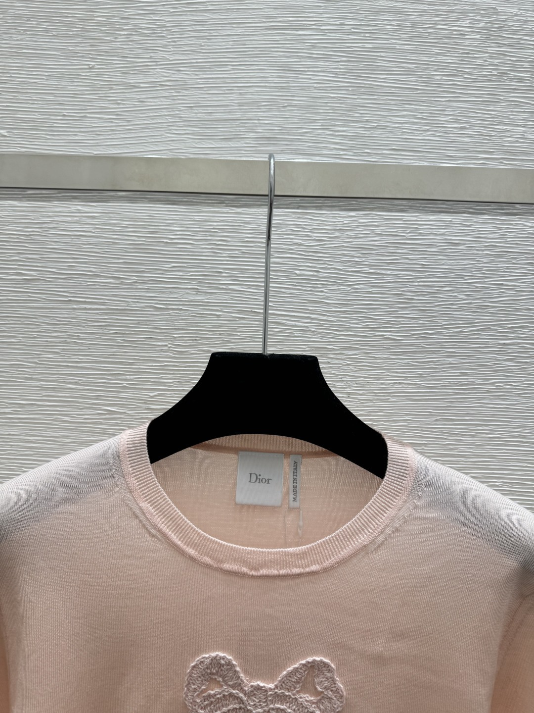 🆕D家🆕 春夏新款 纯色字母简约圆领针织短袖颜色：白色 粉色 蓝色尺码：36.38.40