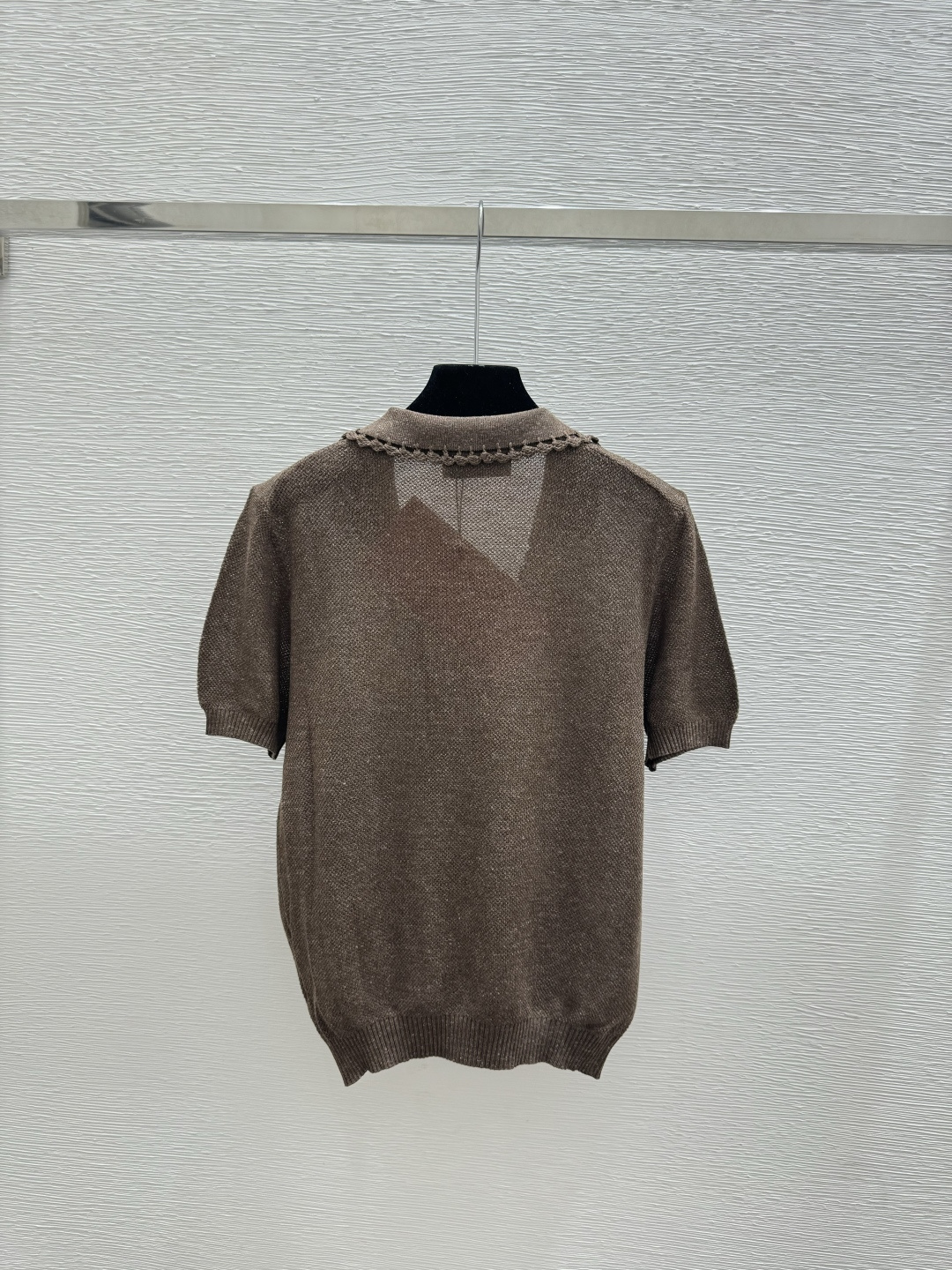 🆕M家🆕 春夏新款 纯色简约翻领针织短袖颜色：杏色 咖啡尺码：36.38.40