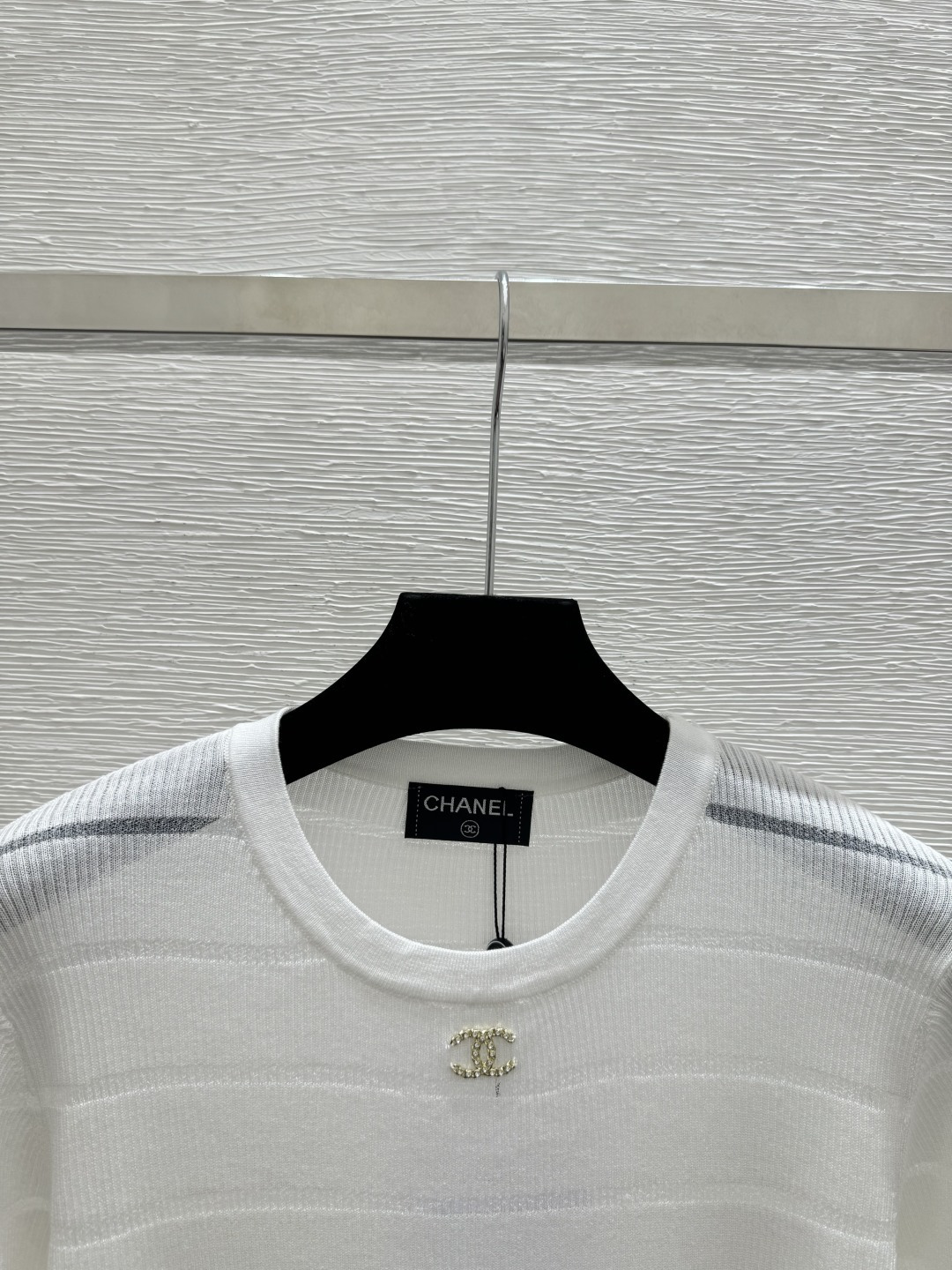 🆕CH家🆕 春夏新款 纯色简约圆领针织短袖颜色：白色 粉色 蓝色尺码：36.38.40