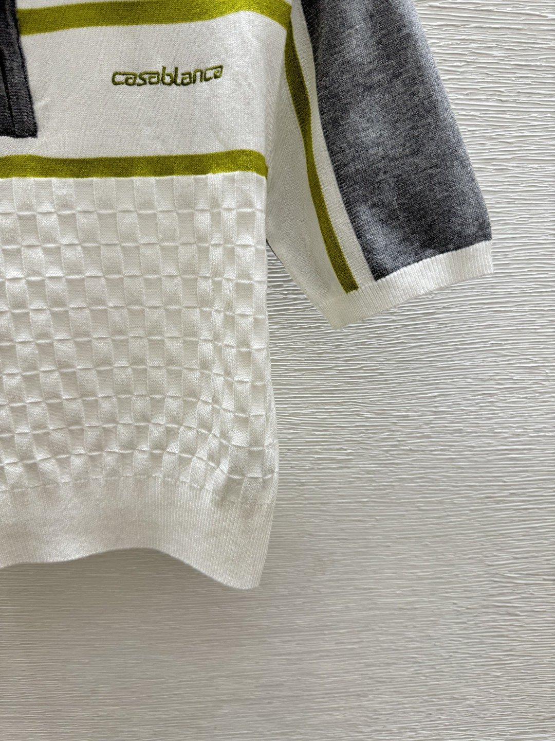 🆕CASA家🆕 春夏新款 撞色条纹翻领针织套装颜色：灰色尺码：36.38.40