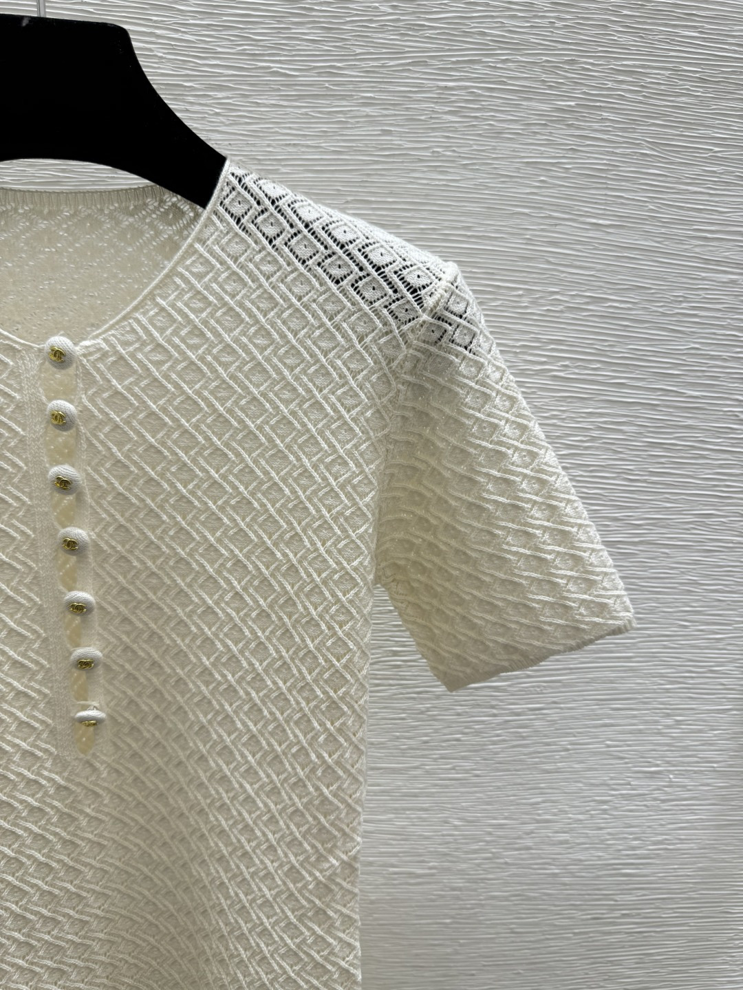 🆕CH家🆕 春夏新款 纯色简约圆领针织短袖裙颜色：白色 尺码：36.38.40