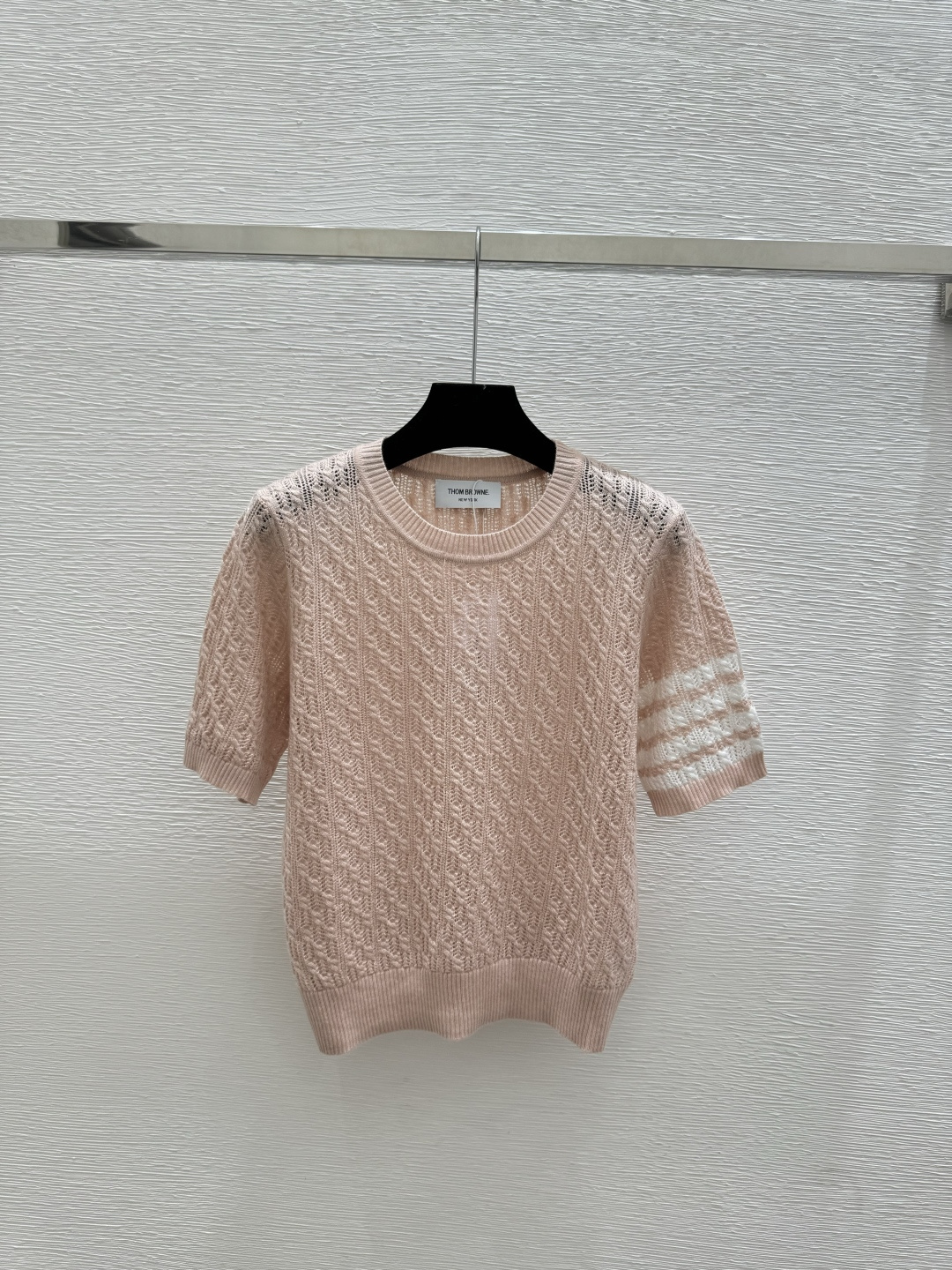 🆕TB家🆕 春夏新款 纯色简约圆领针织短袖颜色：粉色 灰色尺码：36.38.40