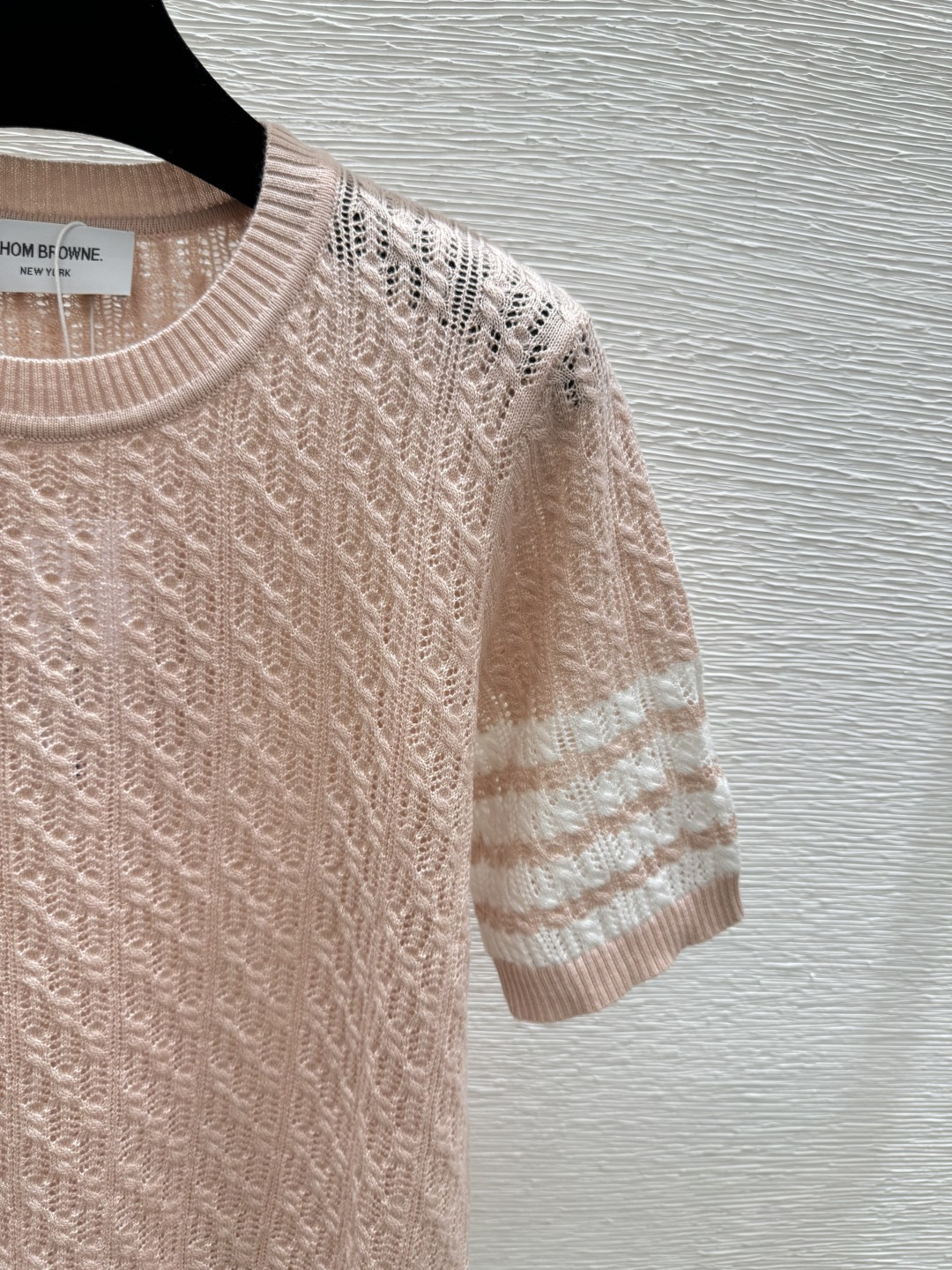 🆕TB家🆕 春夏新款 纯色简约圆领针织短袖颜色：粉色 灰色尺码：36.38.40