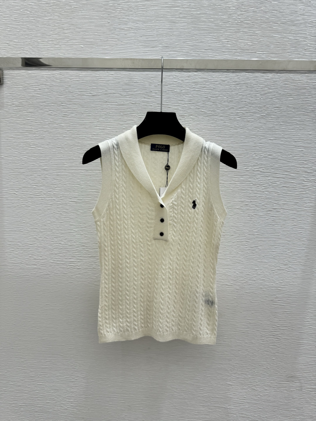 Ralph Lauren PO家 春夏新款 纯色简约翻V领针织背心