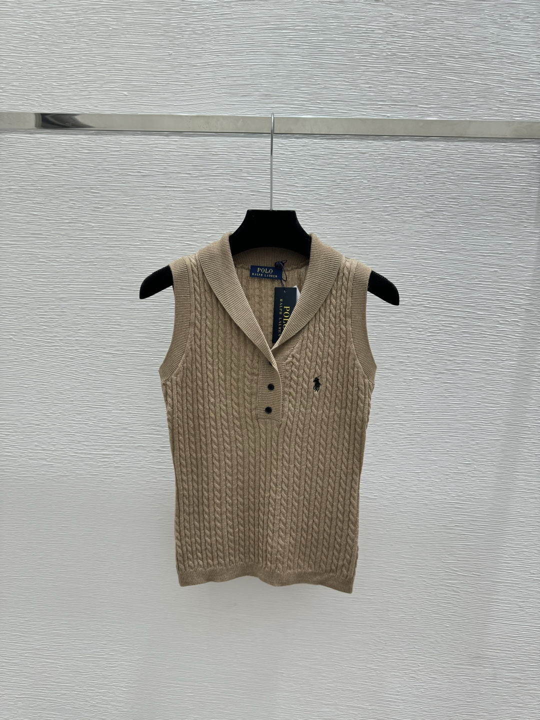 Ralph Lauren PO家 春夏新款 纯色简约翻V领针织背心