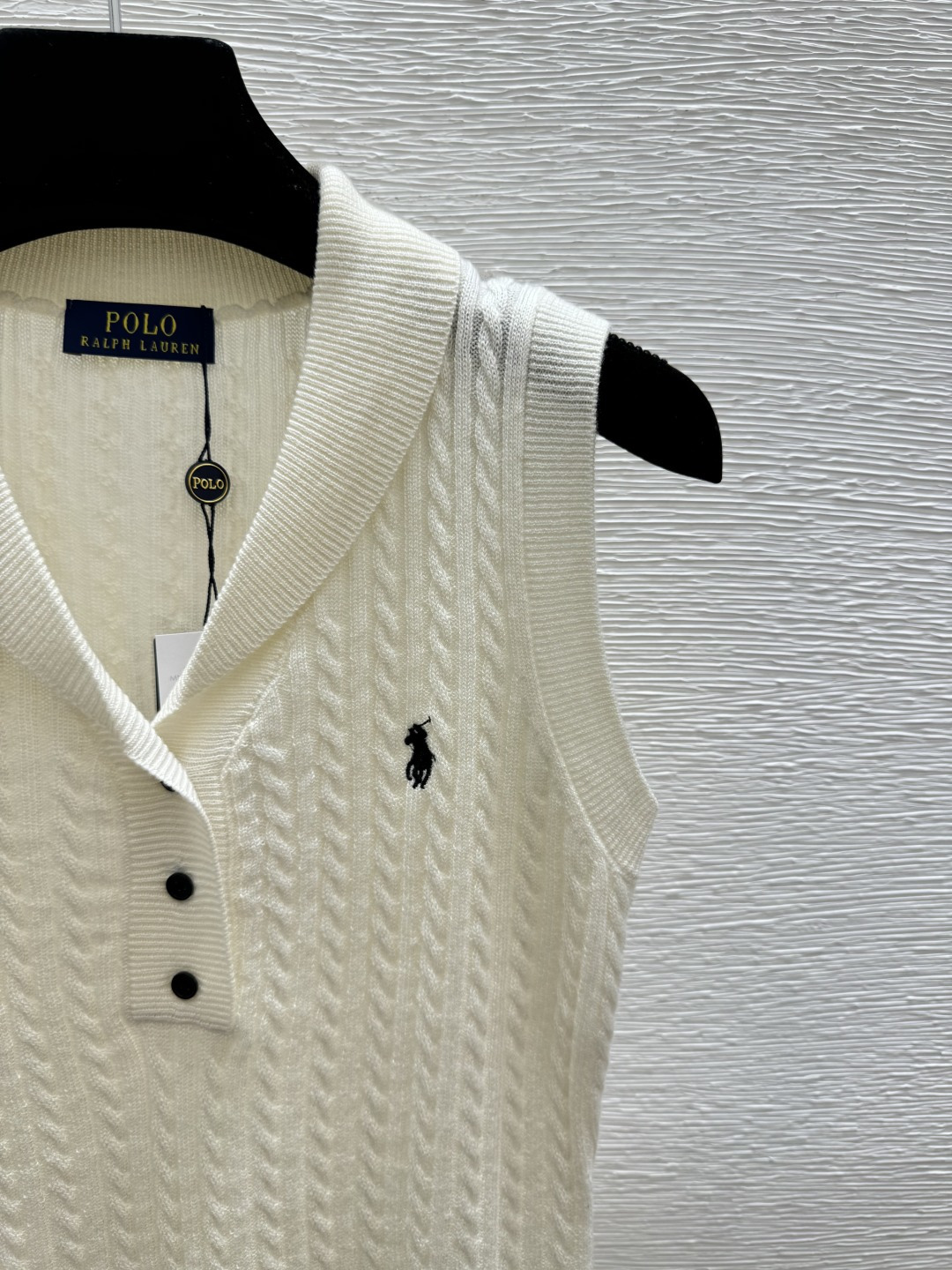 Ralph Lauren PO家 春夏新款 纯色简约翻V领针织背心