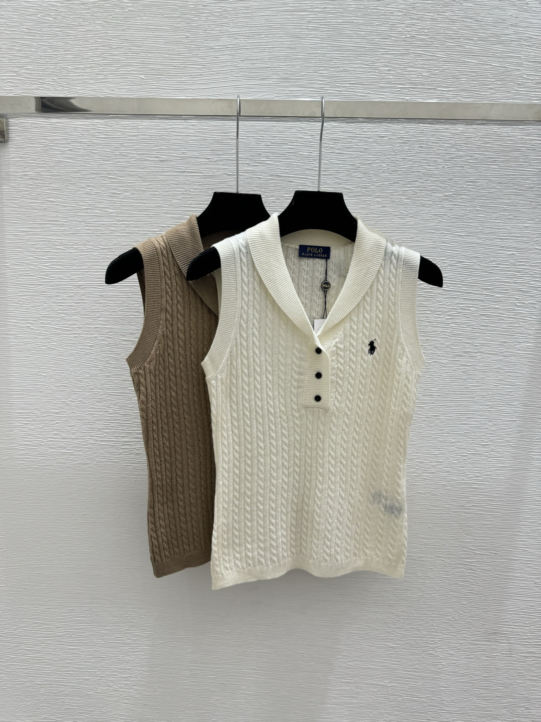 Ralph Lauren PO家 春夏新款 纯色简约翻V领针织背心