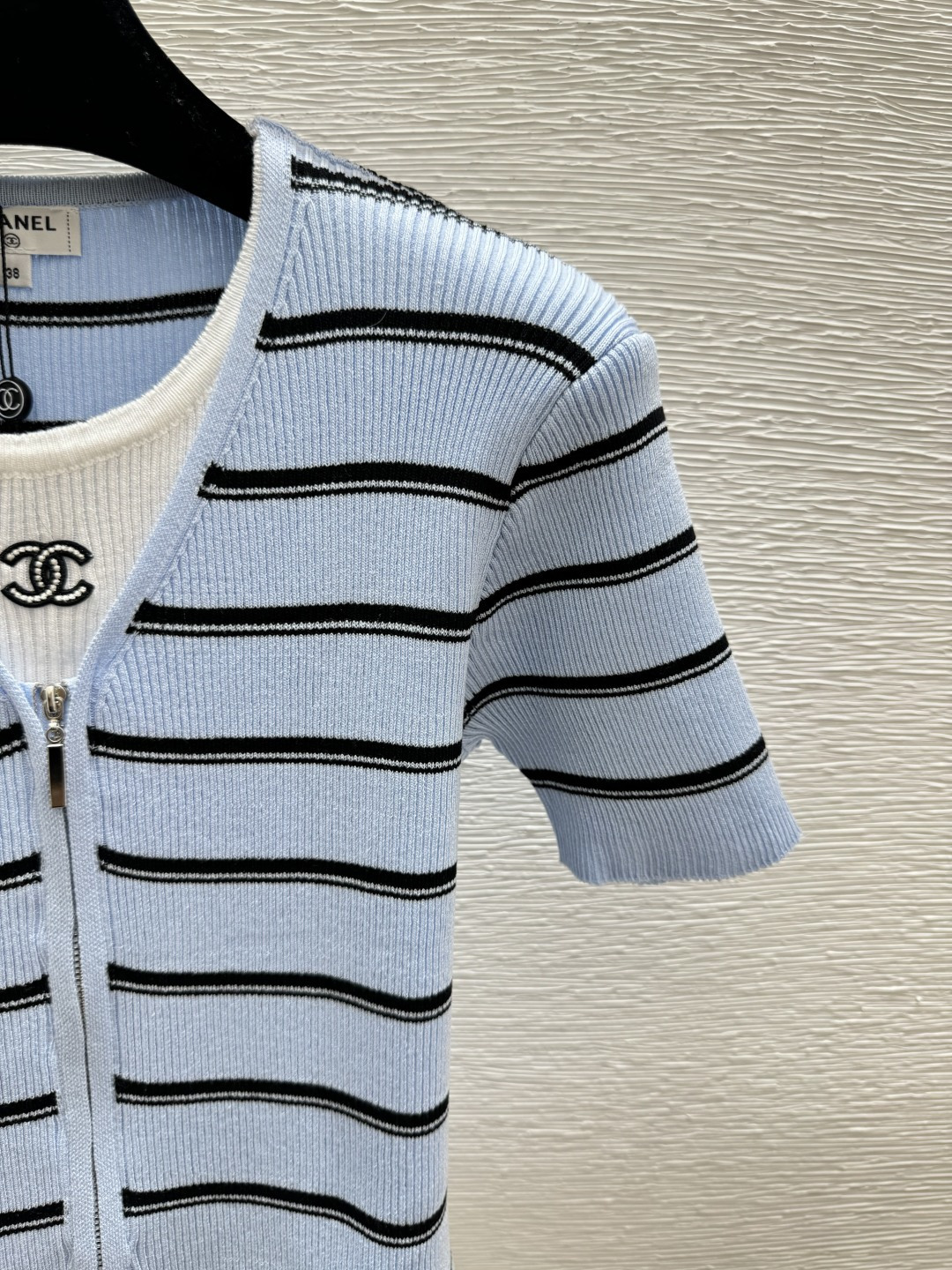 Chrome Hearts CH家 春夏新款 撞色条纹假两件圆领针织短袖