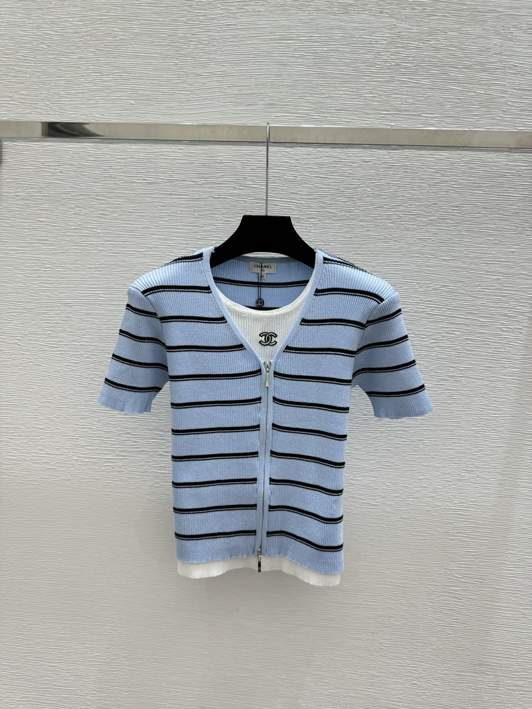 Chrome Hearts CH家 春夏新款 撞色条纹假两件圆领针织短袖