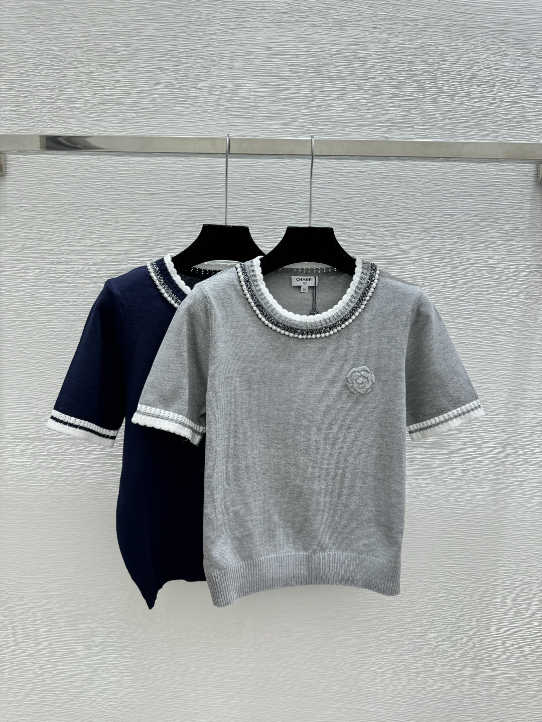 Chrome Hearts CH家 春夏新款 撞色钉珠圆领针织短袖