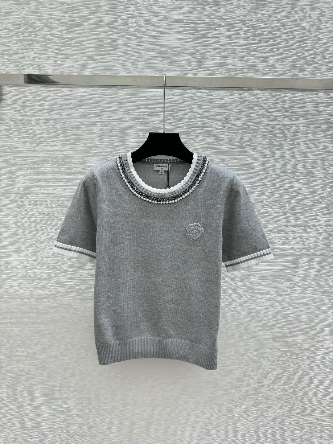 Chrome Hearts CH家 春夏新款 撞色钉珠圆领针织短袖