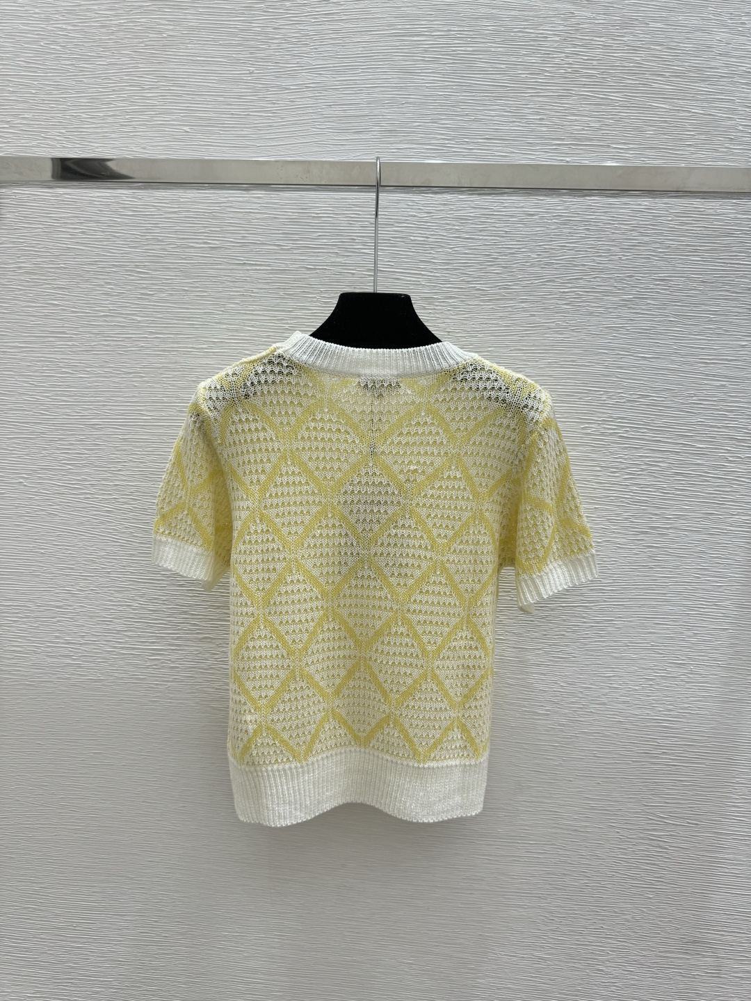 Chrome Hearts CH家 春夏新款 撞色菱格镂空圆领针织短袖