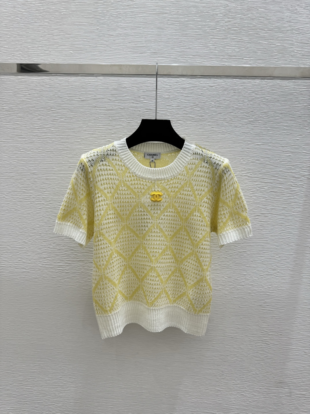Chrome Hearts CH家 春夏新款 撞色菱格镂空圆领针织短袖