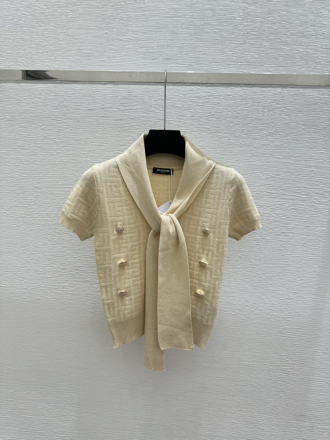 Chanel BA家 春夏新款 纯色简约绑带针织短袖