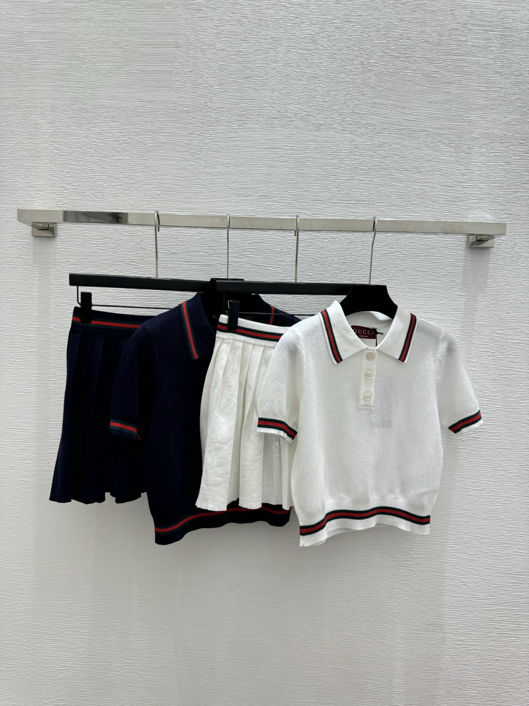 Gucci G家 春夏新款 撞色简约翻领针织套装