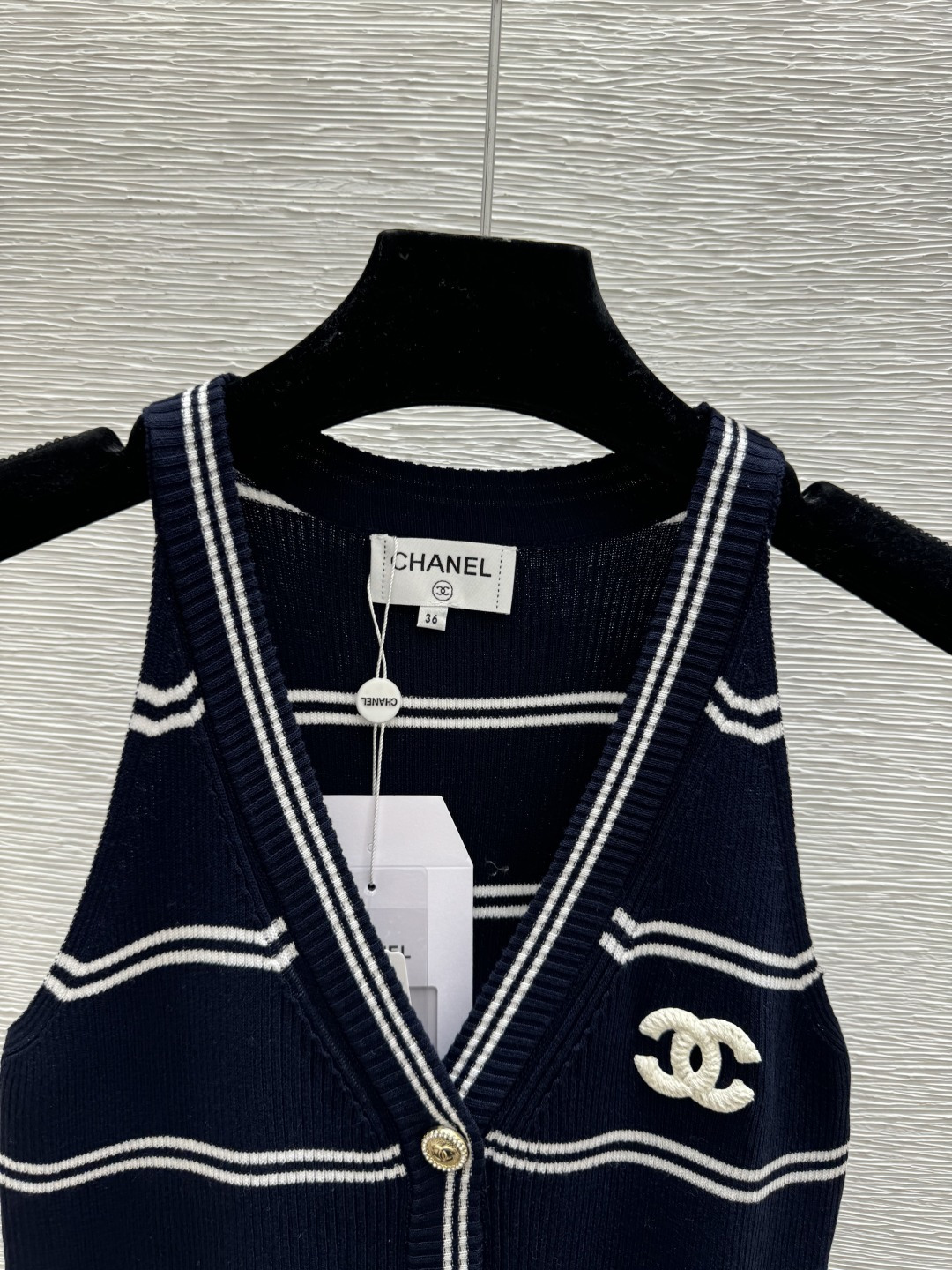 Chrome Hearts CH家 春夏新款 撞色条纹V领针织背心开衫