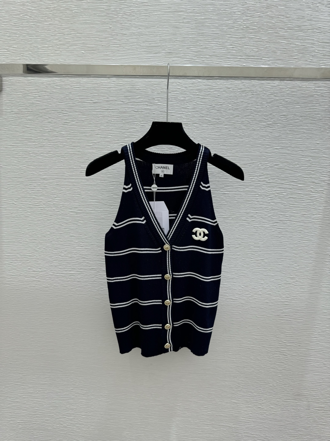Chrome Hearts CH家 春夏新款 撞色条纹V领针织背心开衫