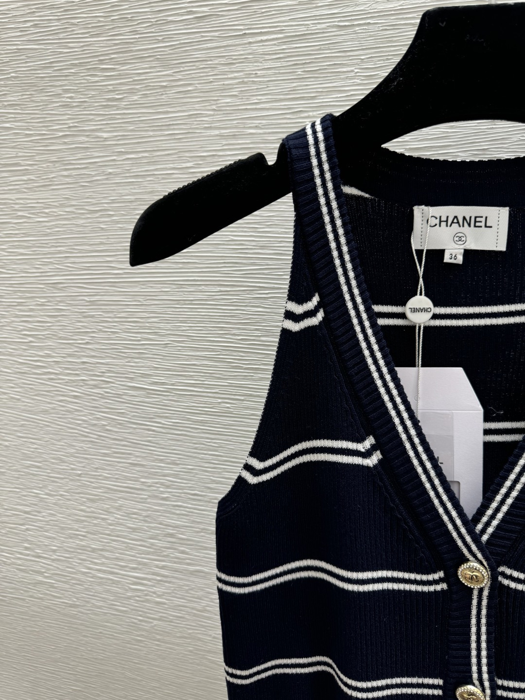 Chrome Hearts CH家 春夏新款 撞色条纹V领针织背心开衫