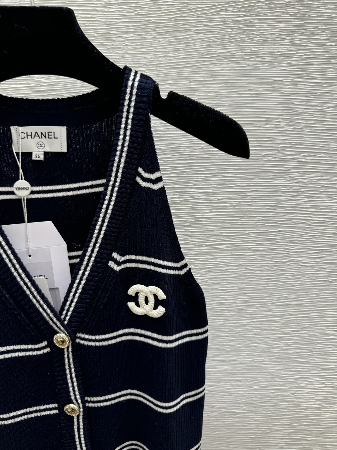 Chrome Hearts CH家 春夏新款 撞色条纹V领针织背心开衫