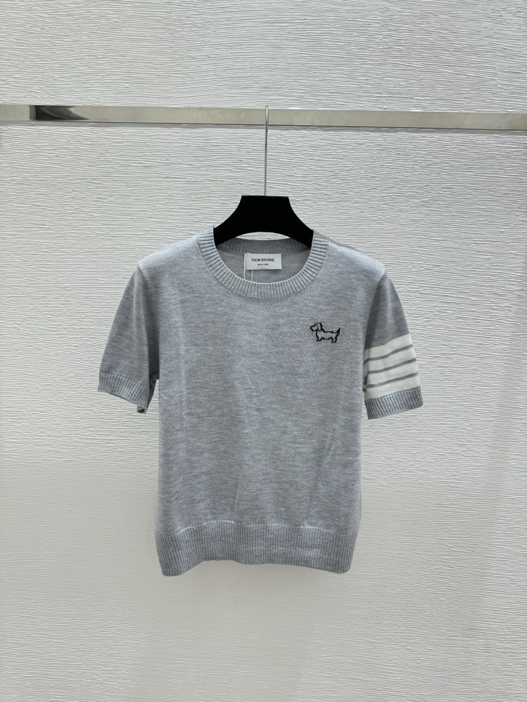 Thom Browne TB家 春夏新款 撞色背后小狗圆领针织短袖