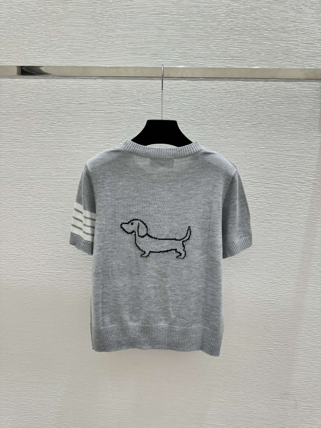 Thom Browne TB家 春夏新款 撞色背后小狗圆领针织短袖