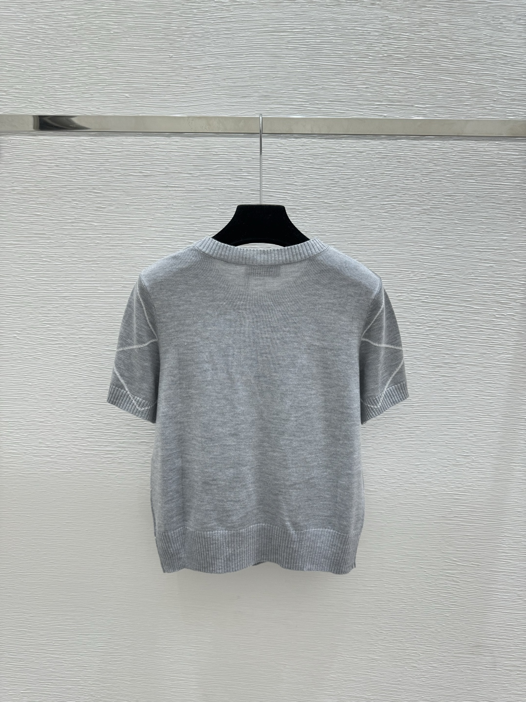 Brunello Cucinelli BC家 春夏新款 撞色菱格圆领针织短袖