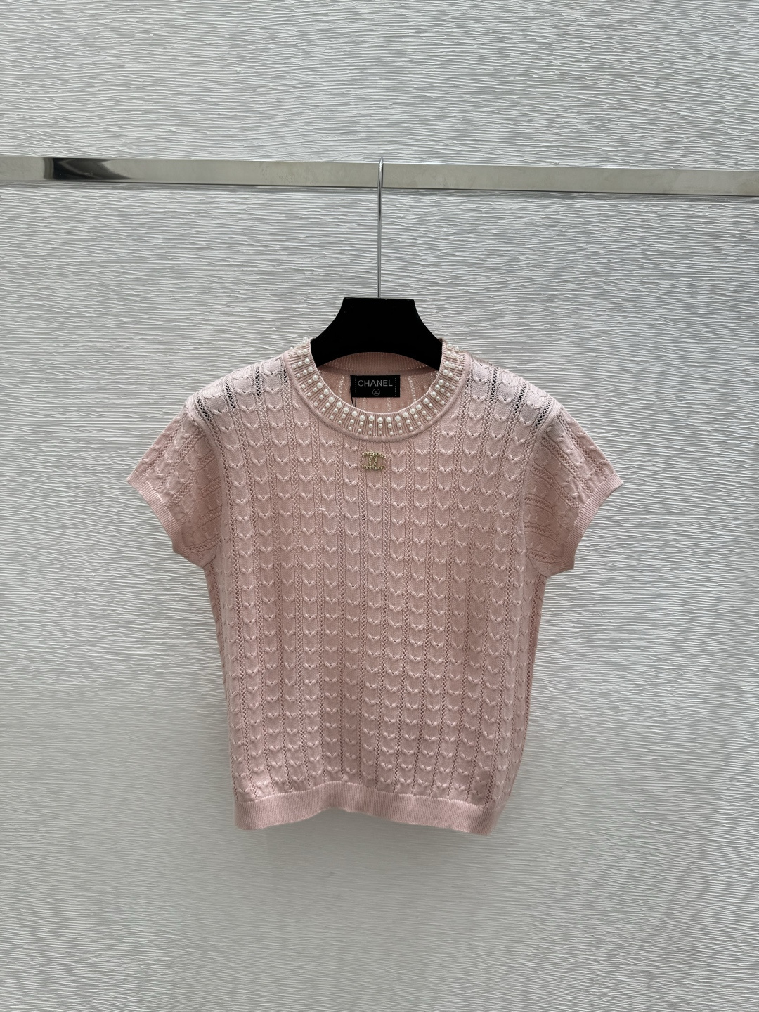 Chrome Hearts CH家 春夏新款 纯色重工钉珠圆领针织短袖