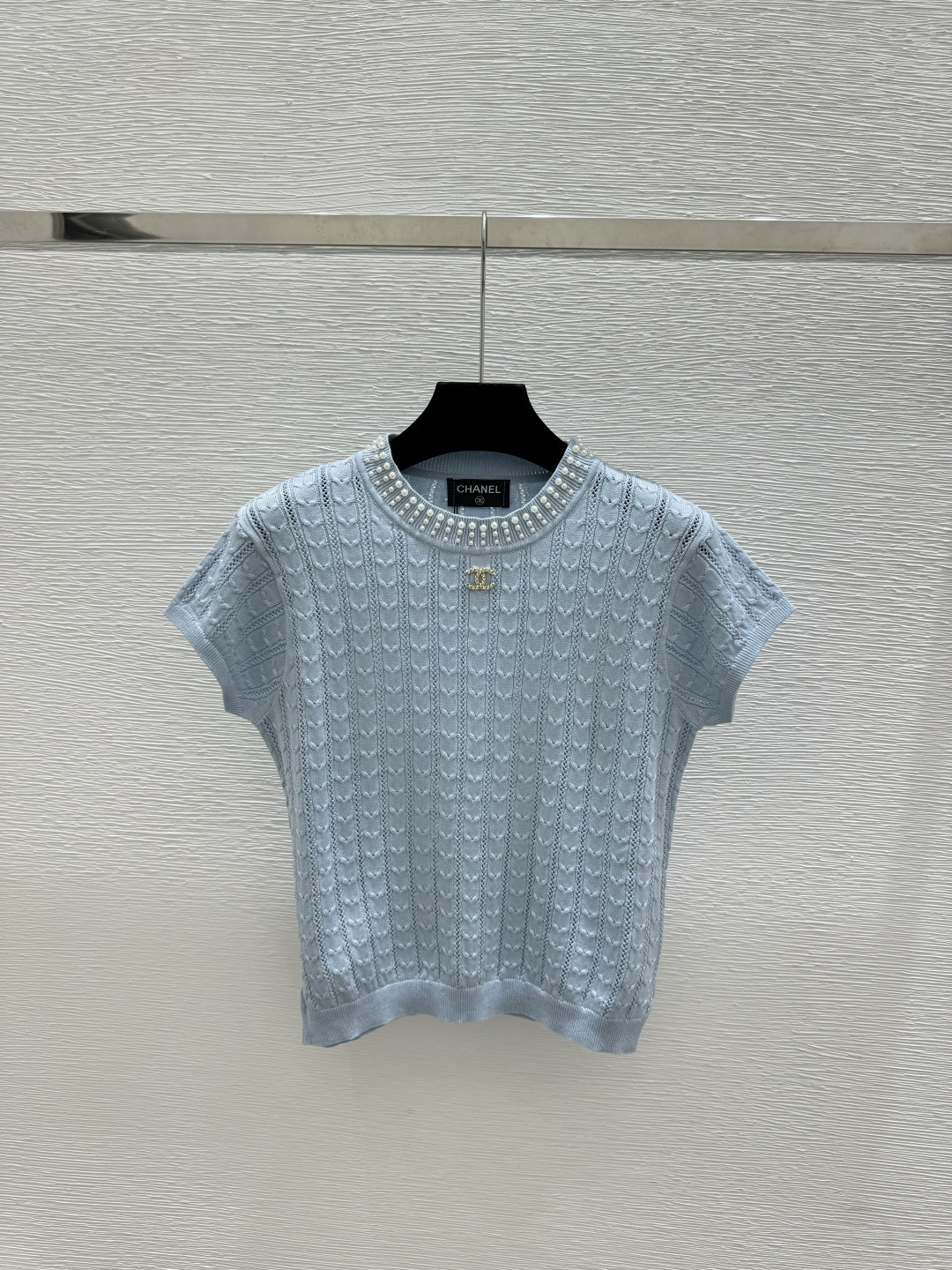 Chrome Hearts CH家 春夏新款 纯色重工钉珠圆领针织短袖