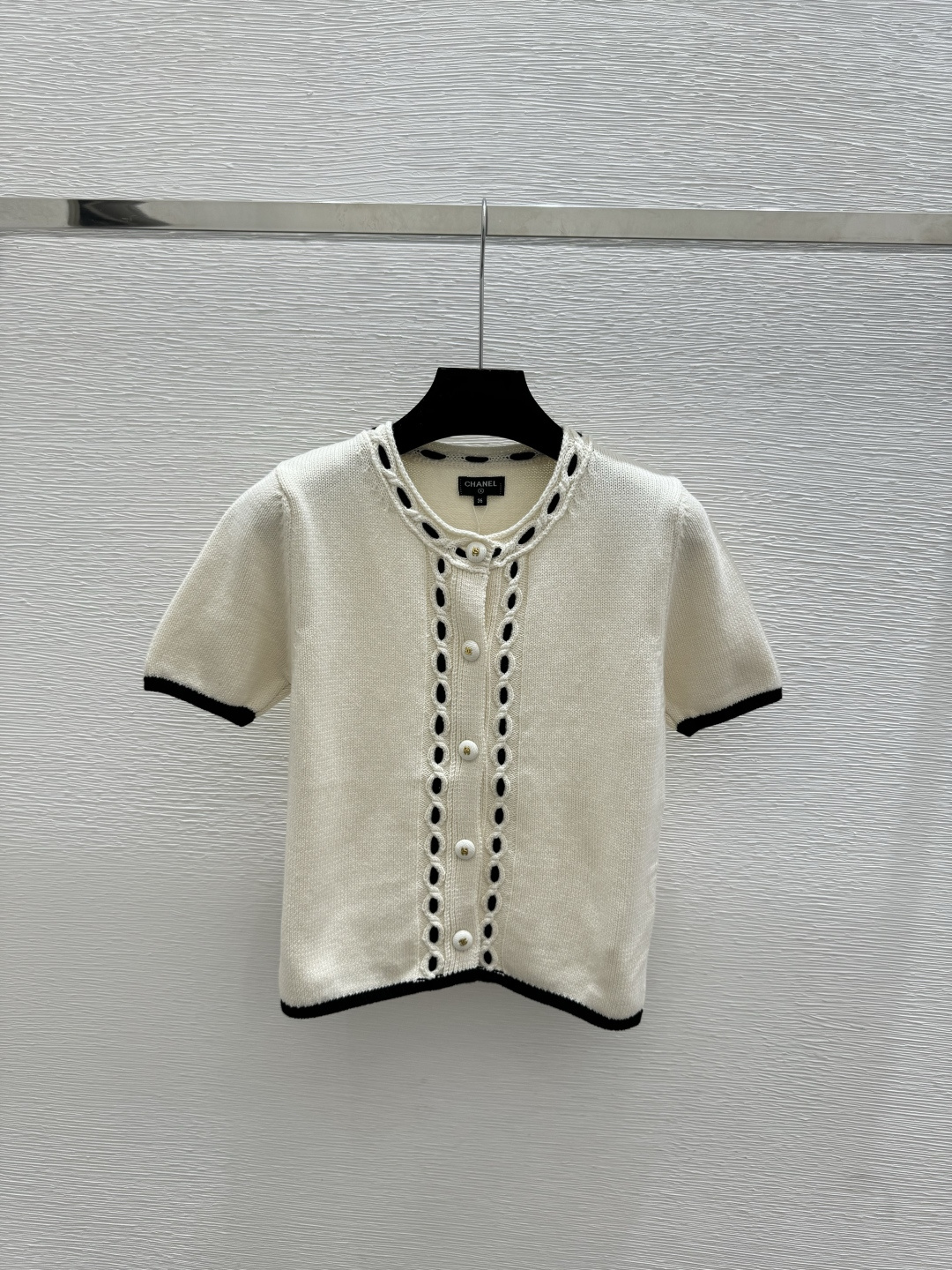 Gucci G家 春夏新款 撞色简约圆领针织短袖开衫