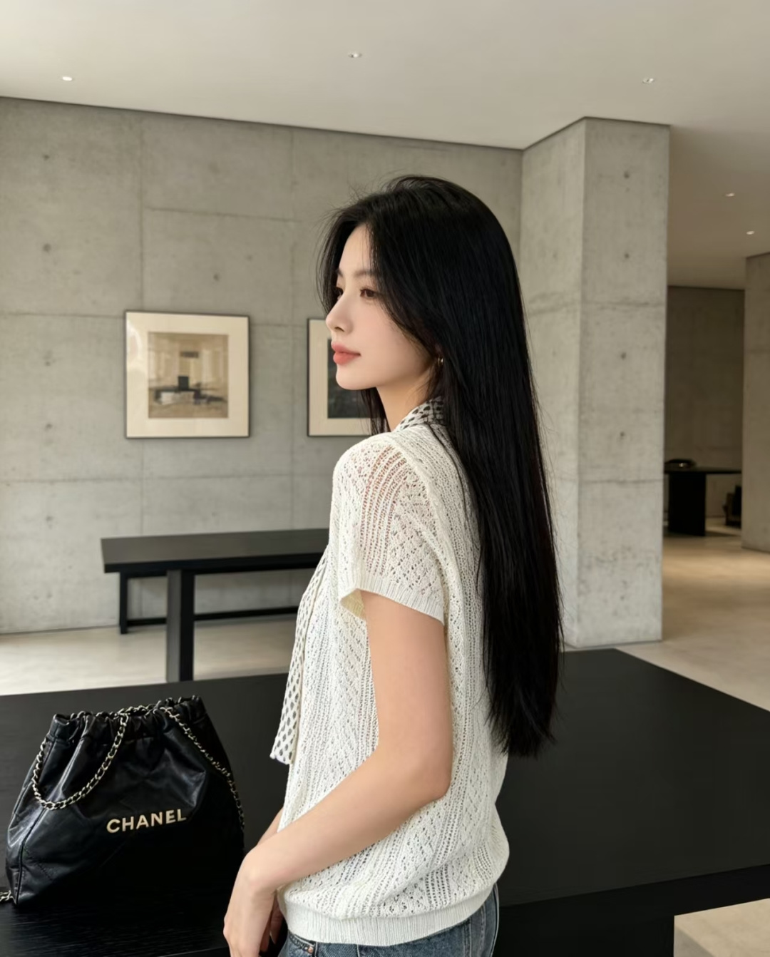 🆕Y家🆕  春夏新款 撞色假两件圆领针织短袖颜色：杏色 绿色尺码：36.38.40